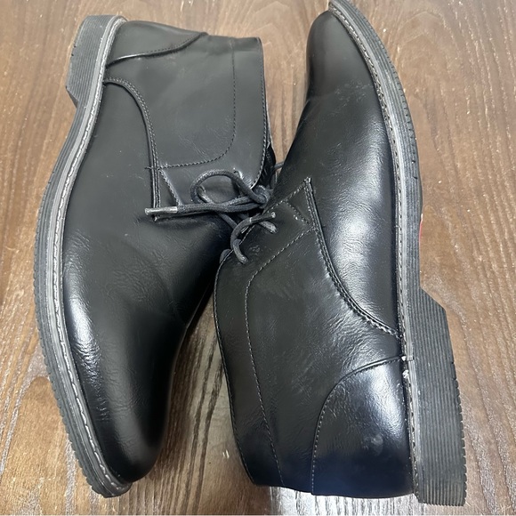 London Fog Blackburn Chukka Boot Black Vegan Faux Leather - Picture 2 of 7